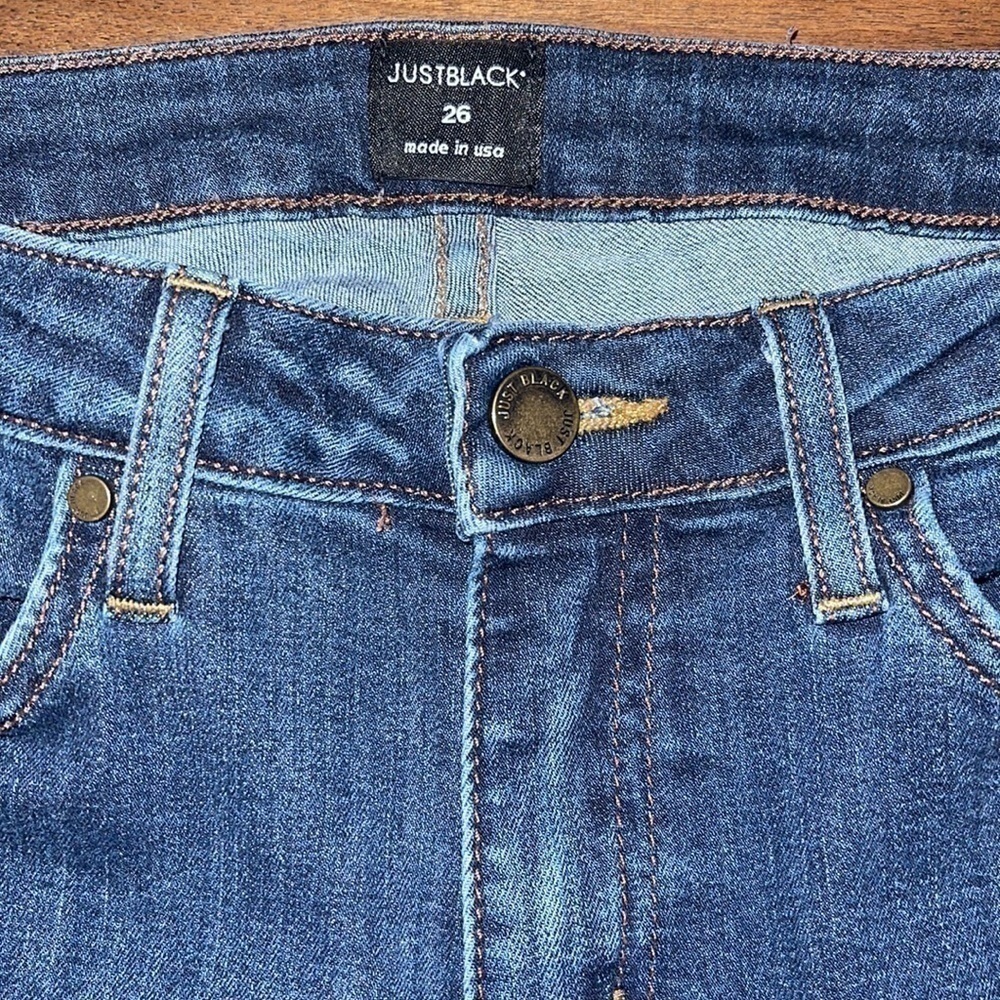 Just Black Blue distressed cropped Jeans Sz. 26 - Picture 10 of 17
